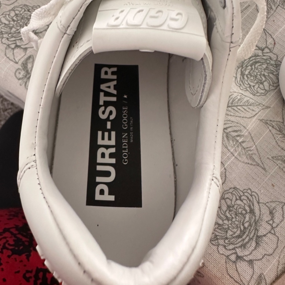 Golden goose Womens  Purestar in white leather w silver Swarovski crystal star - Picture 8 of 16